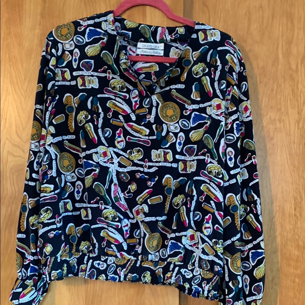 Vintage Y2K Maximalist Patterned Blouse from Liquid Silk by Peters & Ashley